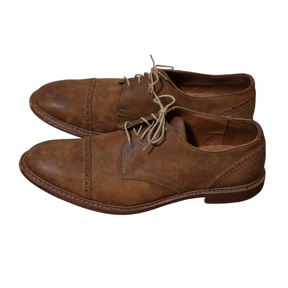 Allen Edmonds Port Washington Men 13 D Shoes Tan Brown Leather Dress Oxford